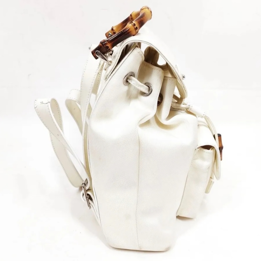 Gucci White Backpack with Bamboo Accent - Picture 3 of 8